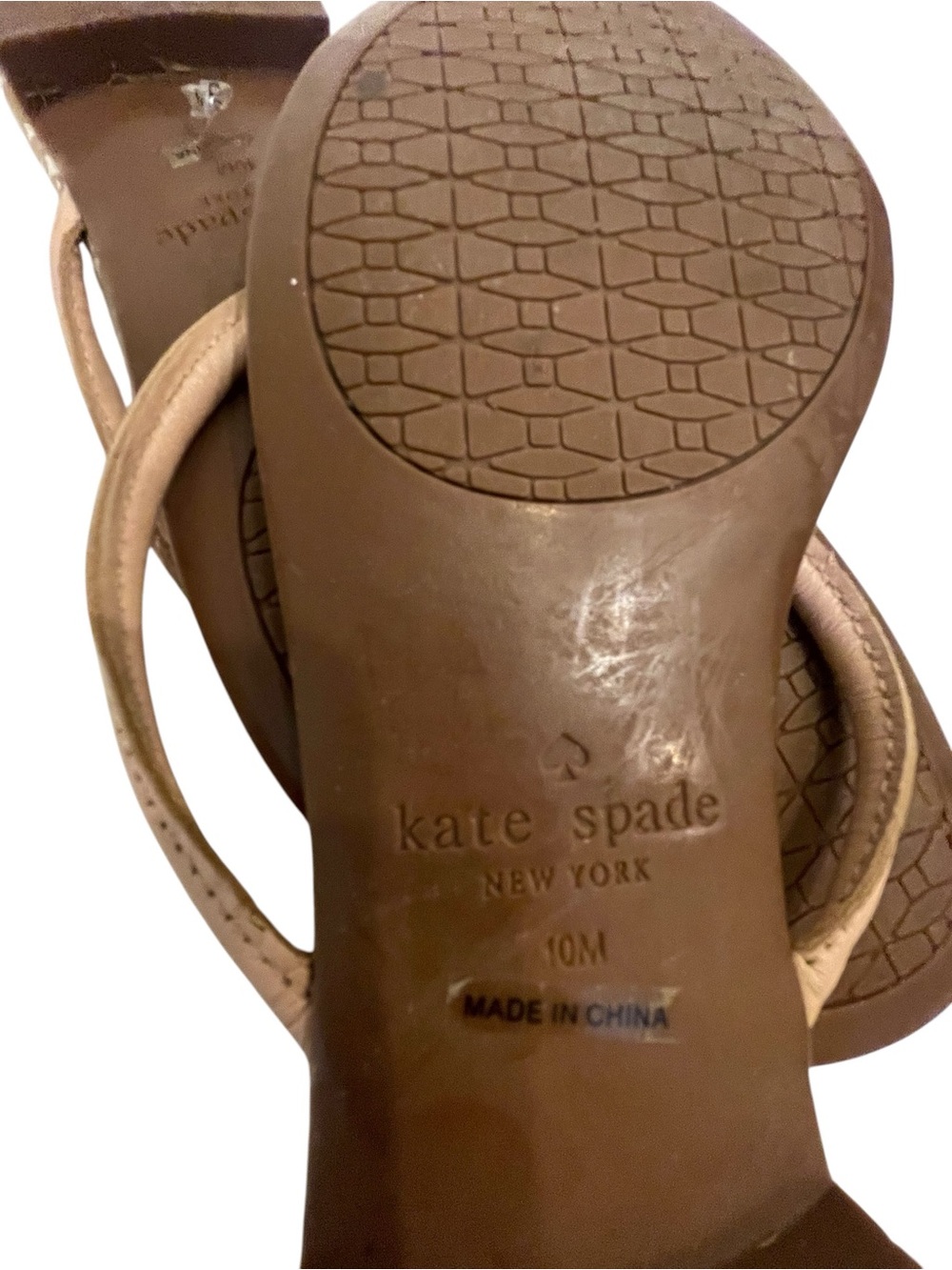 Kate Spade Mystic Bow Blush Pink Leather Thong Sandals Shoes - Picture 4 of 4